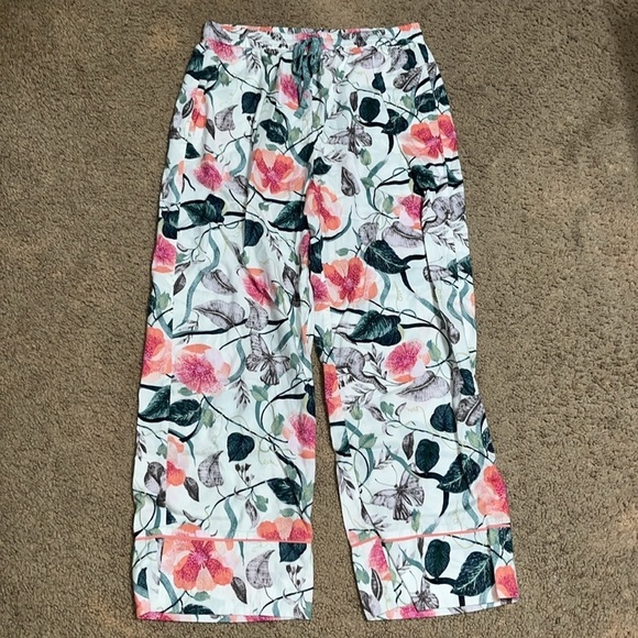 Anthropologie Malin Gyllensvaan Magnolia Flannel Pajama Sleep Pant Top Set M - Picture 6 of 10